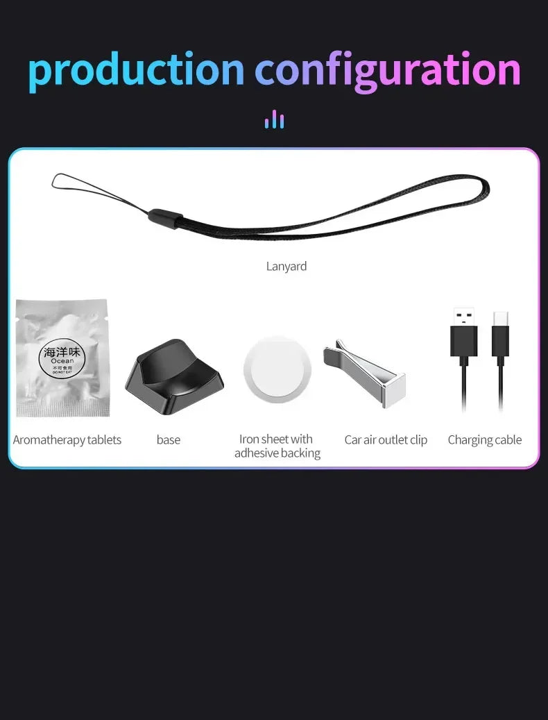 1 Pcs Aromatherapy Magnetic Pickup Lamp Colorful Ambient Air Fresher Round RGB Lights Rechargeable for Car Air Outlet or Room