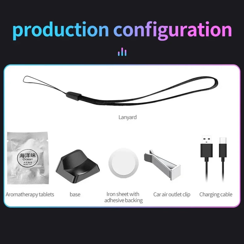 1 Pcs Aromatherapy Magnetic Pickup Lamp Colorful Ambient Air Fresher Round RGB Lights Rechargeable for Car Air Outlet or Room